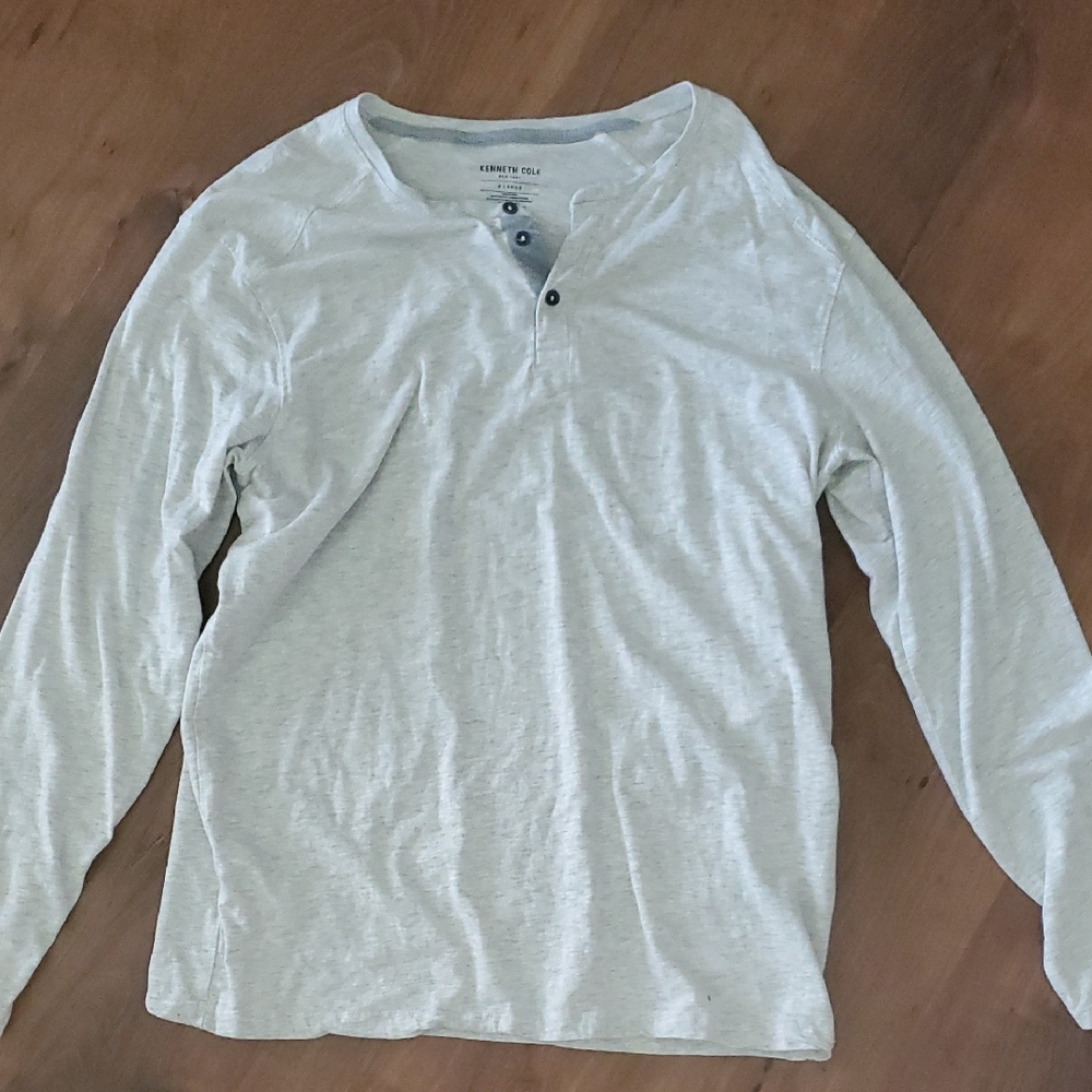 Kenneth Cole Light Gray Long Sleeve Henley